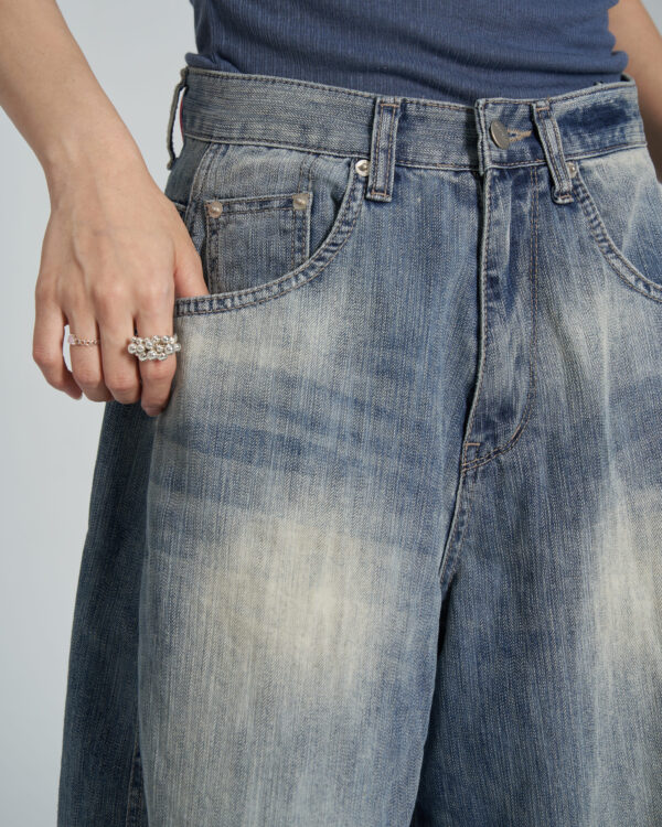 午後小樽 軟料闊腿牛仔褲