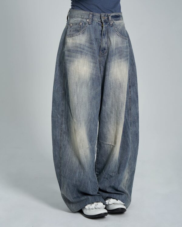 午後小樽 軟料闊腿牛仔褲