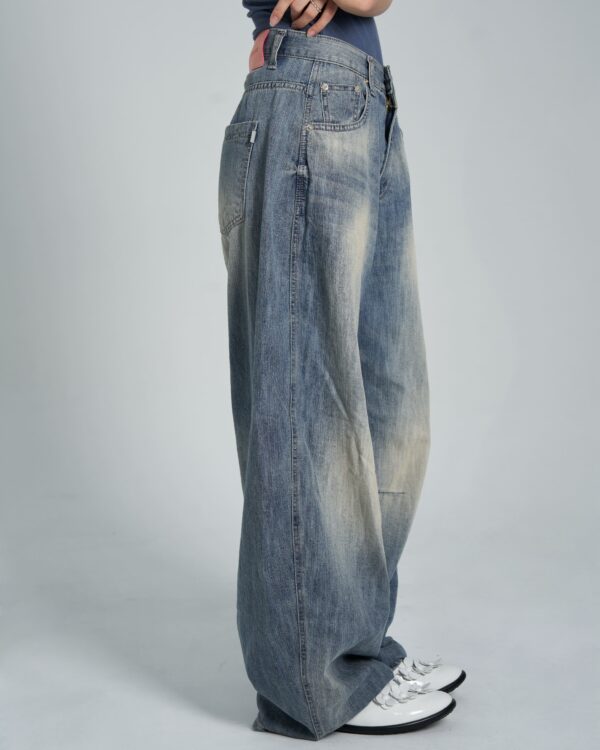 午後小樽 軟料闊腿牛仔褲