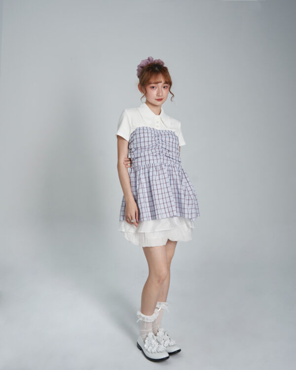 奶芙莓莓背心洋裝