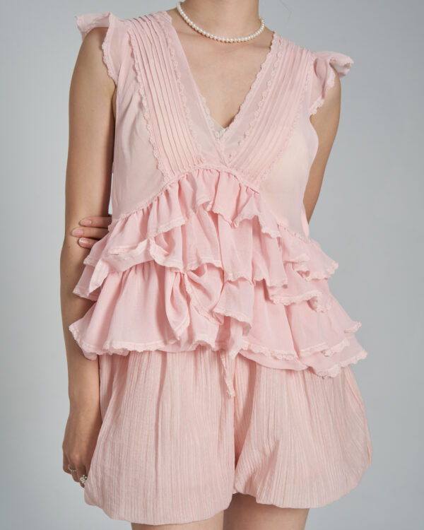 糖漬精靈 花瓣涼紗背心