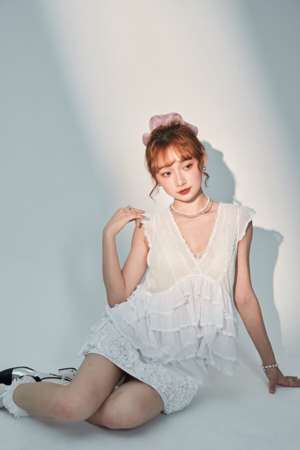 糖漬精靈 花瓣涼紗背心