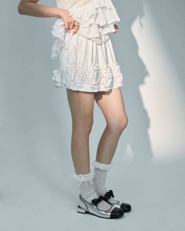 雲莉玫 重工立體花花短裙