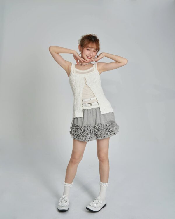 紡紗千層假兩件背心