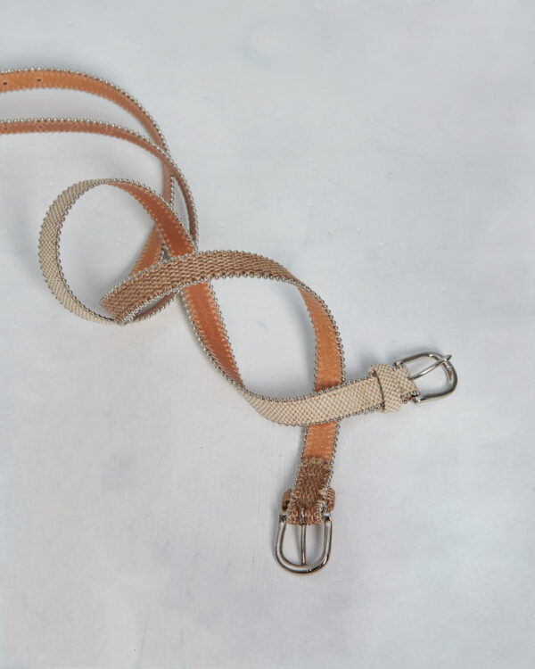 銀珠滾邊織腰帶